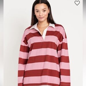Striped Pink and Red Women's Top